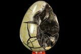 Septarian Dragon Egg Geode - Black Crystals #109973-2